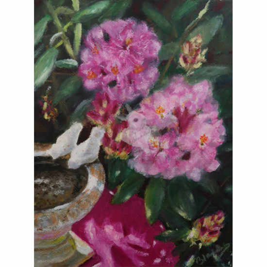 Sous les rhododendrons- Impression sur toile