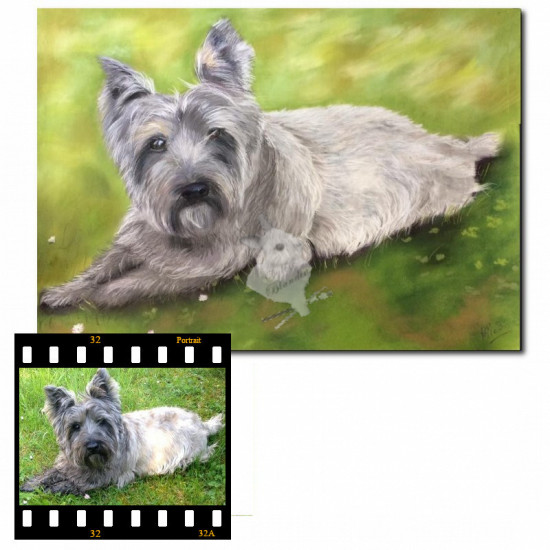 Portrait sur commande pastels secs - Gd format 50X70 cm